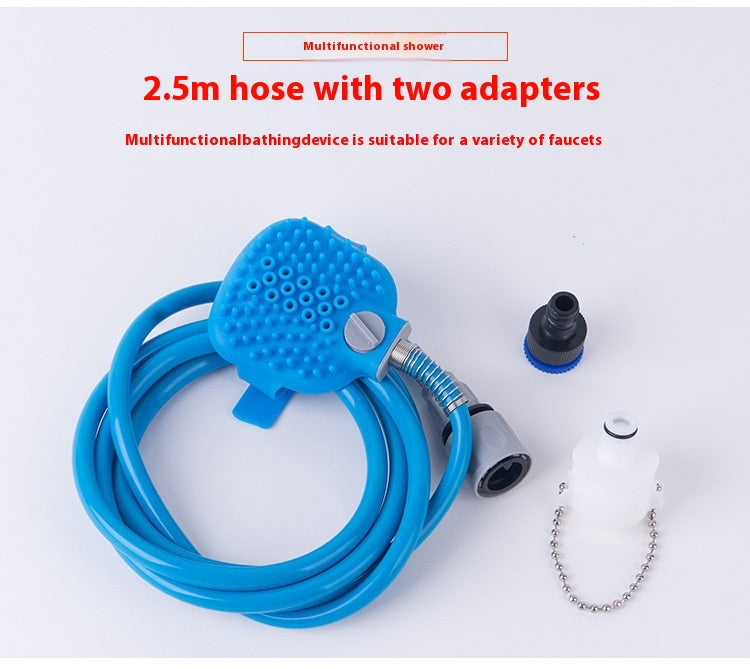 Silicone Pet Bath Gloves With Handheld Massage Nozzle