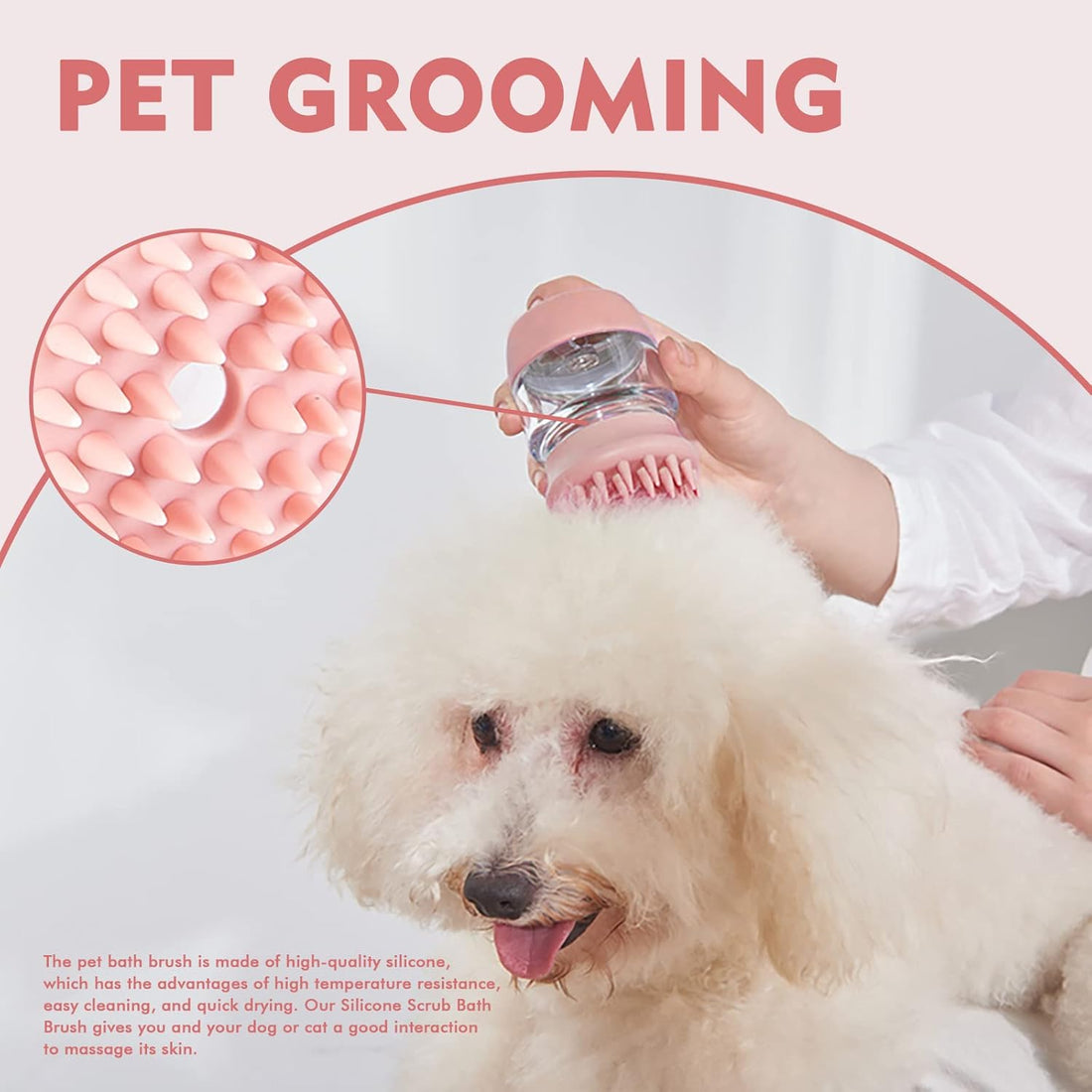 Silicone Pet Grooming Bath Brush With Shampoo Dispenser