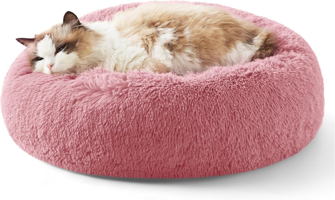Indoor Solid Color Non-Slip Round Plush Pet Bed