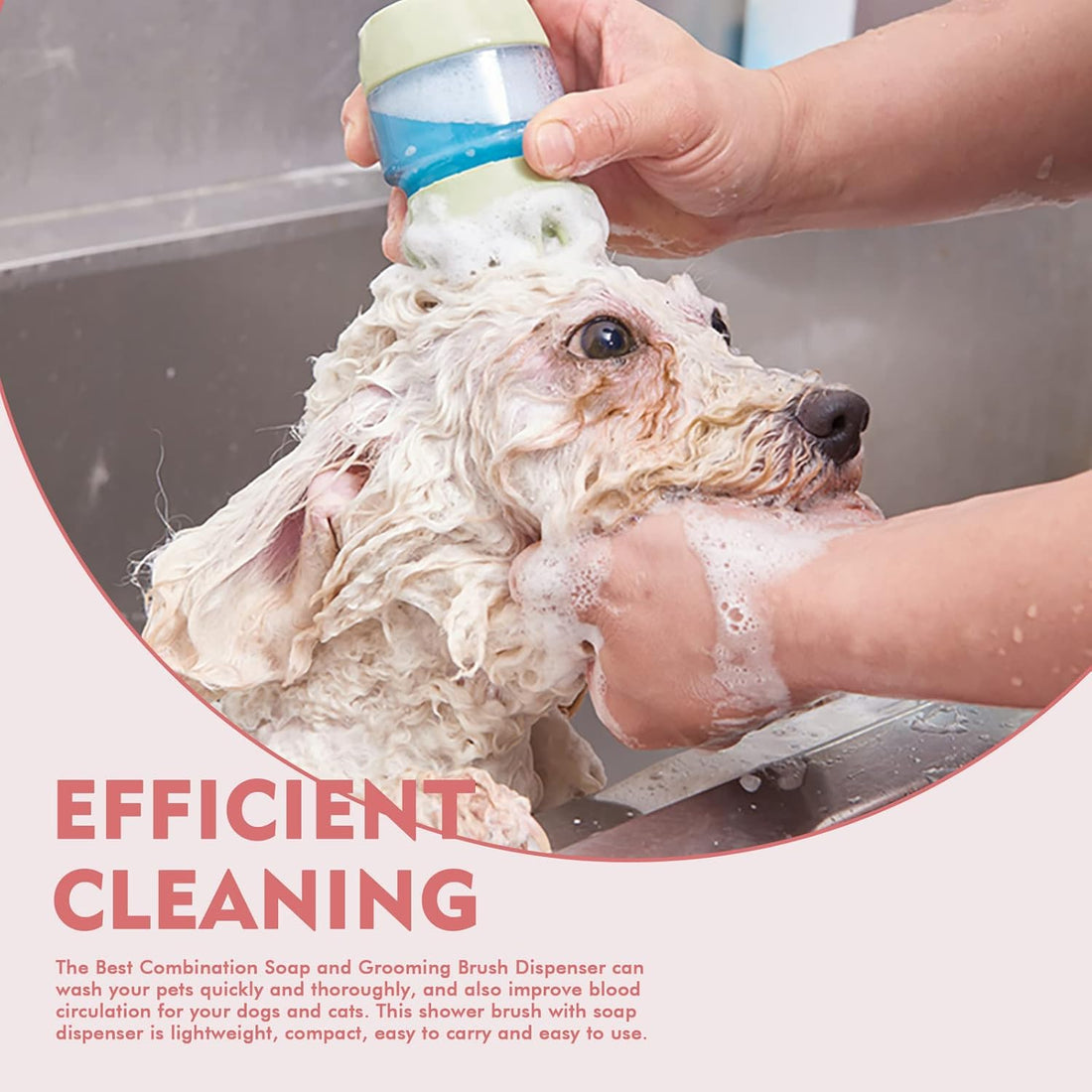 Silicone Pet Grooming Bath Brush With Shampoo Dispenser
