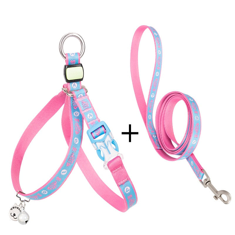 Pet Bell Chest Strap Harness With Leash