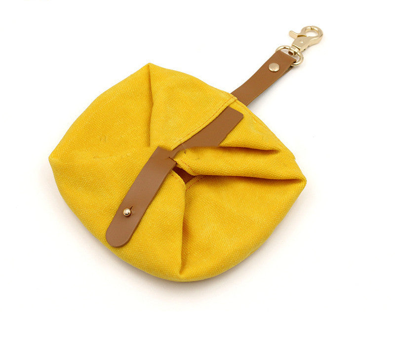 Folding Canvas Portable Pet Bowl For Feeding And Walking