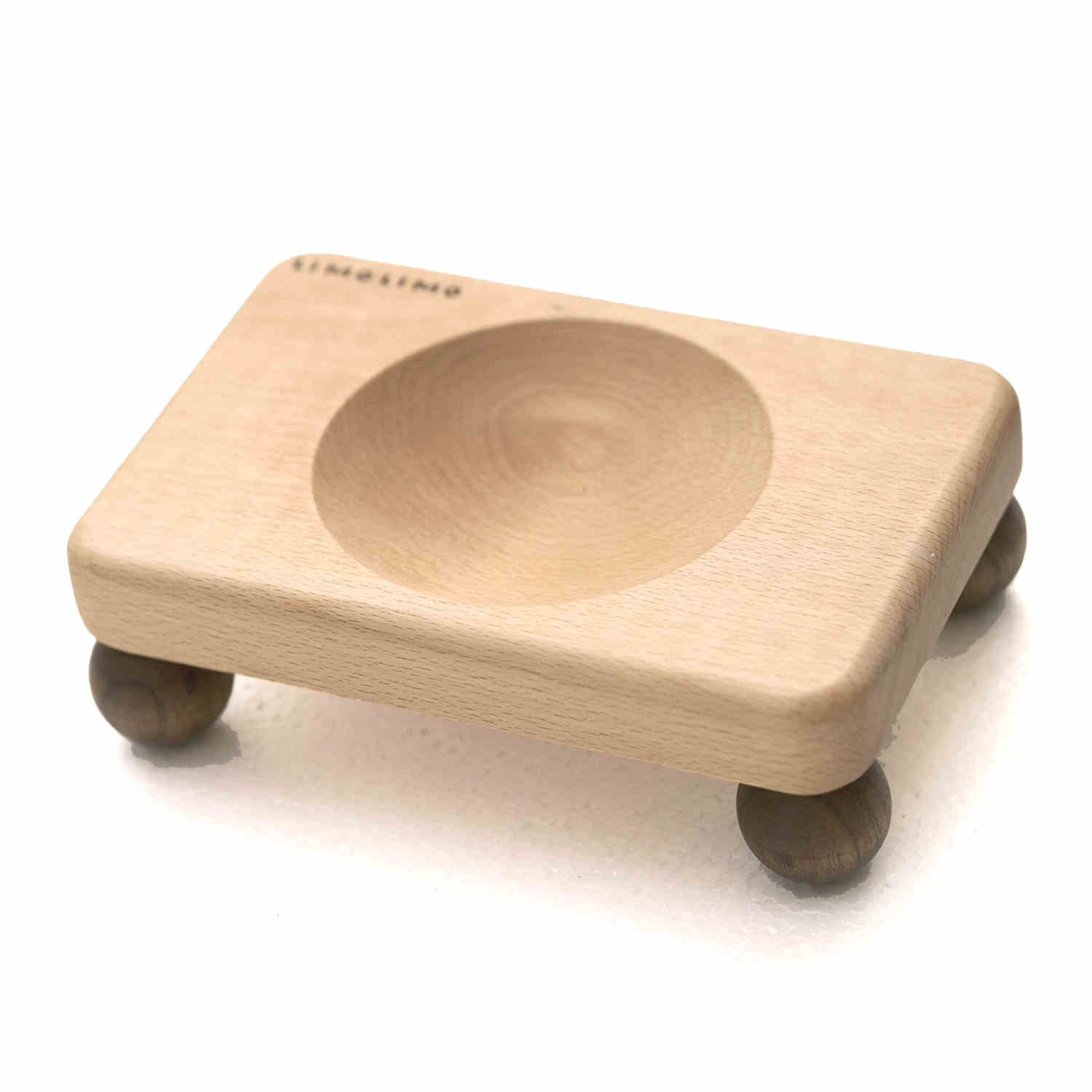 Solid Wood Pet Feeding Bowl With Ceramic Insert