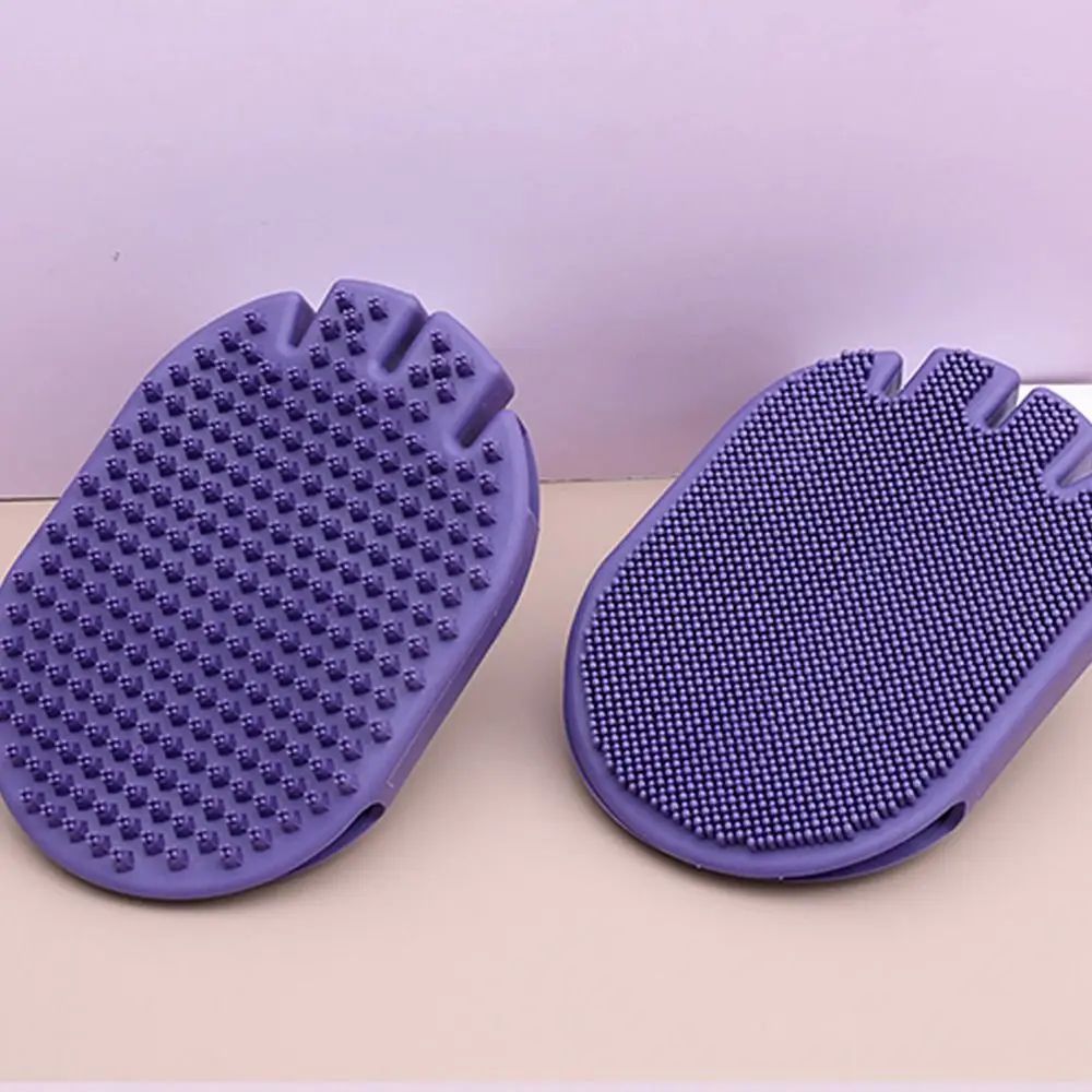 Dual-Sided Soft Bristle Pet Shampoo And Grooming Brush