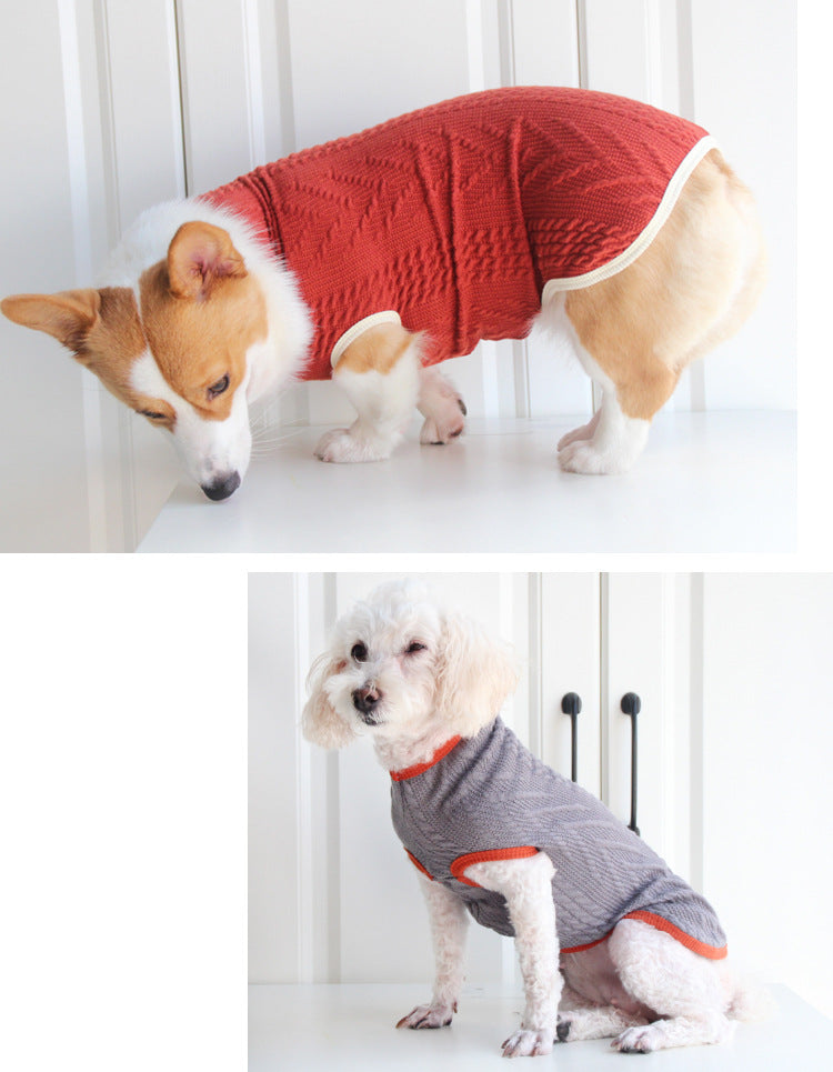 Vintage Twist Pet Sweater Stylish Comfortable Knit Wear