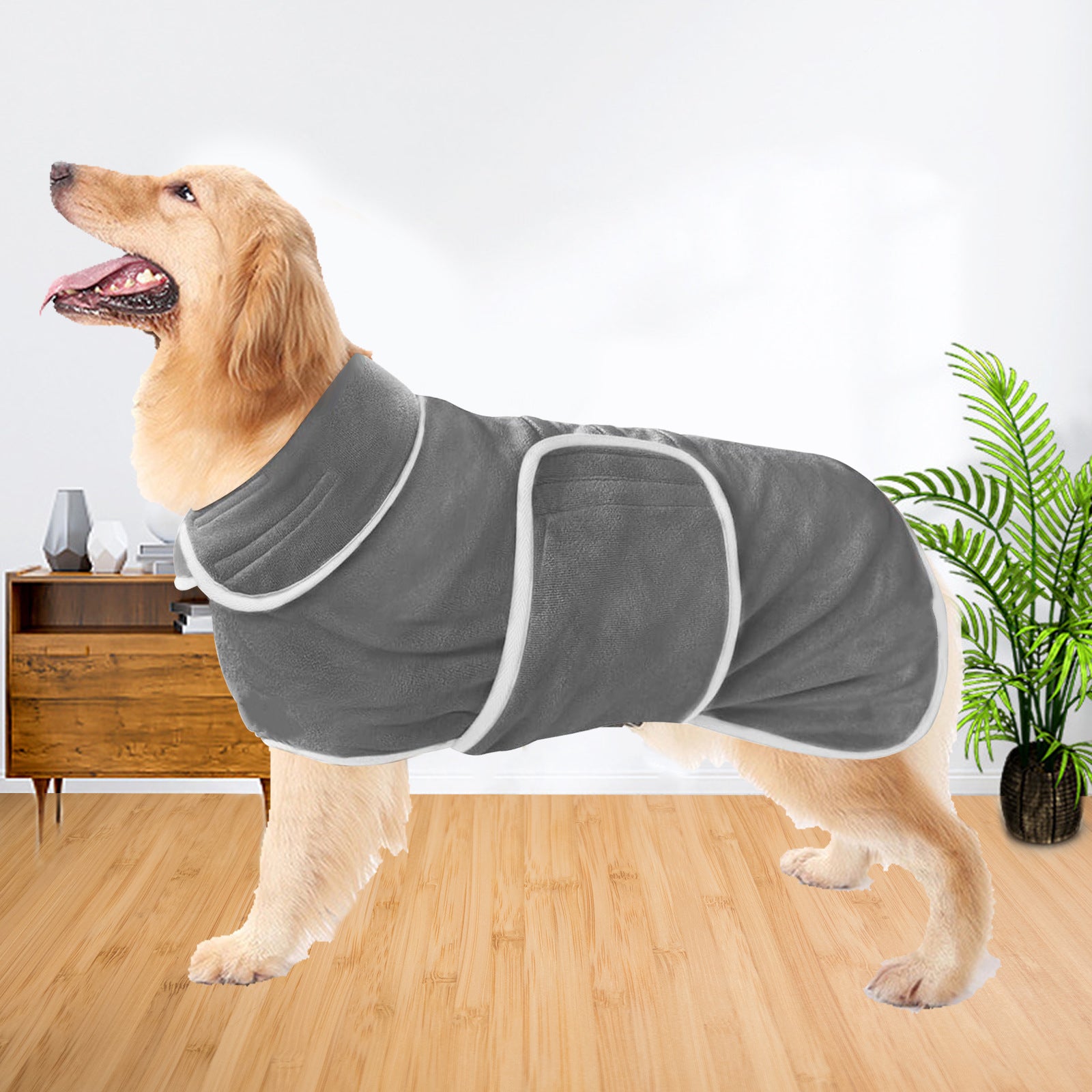 Super Absorbent Pet Bathrobe Towel Coat Outfit