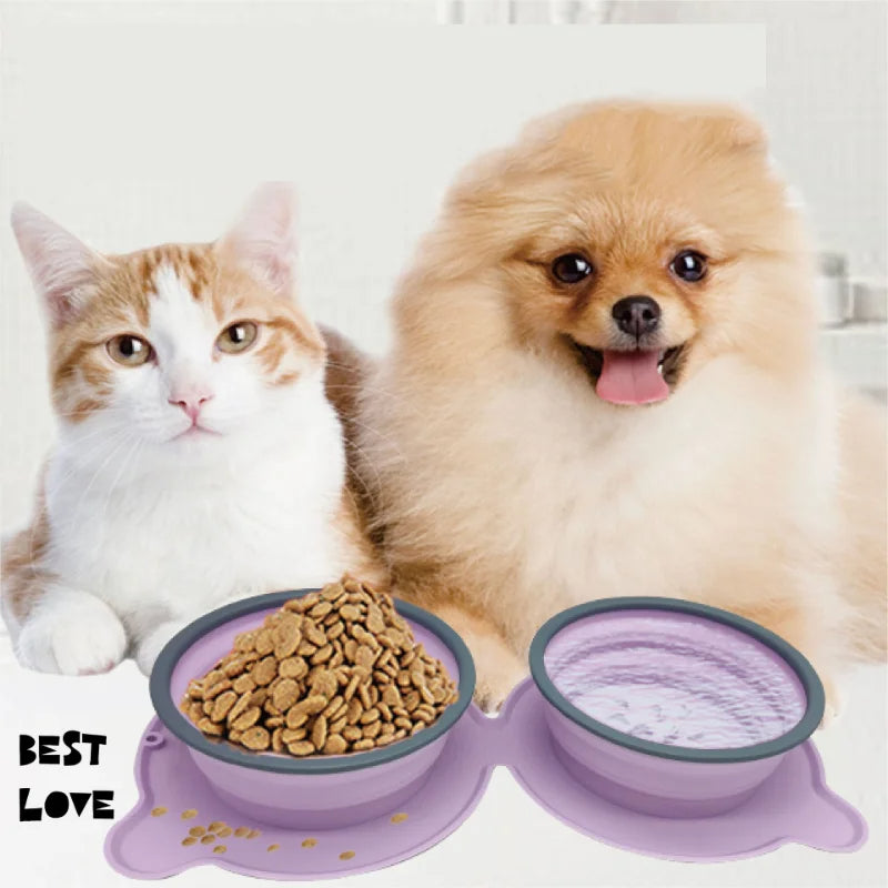Portable Foldable Pet Travel Food Bowl Non-Slip