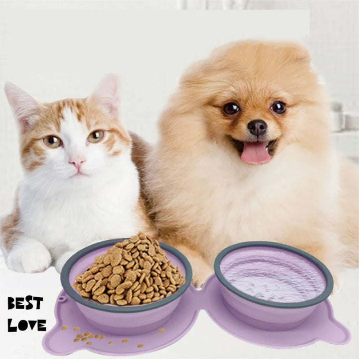Portable Foldable Pet Travel Food Bowl Non-Slip