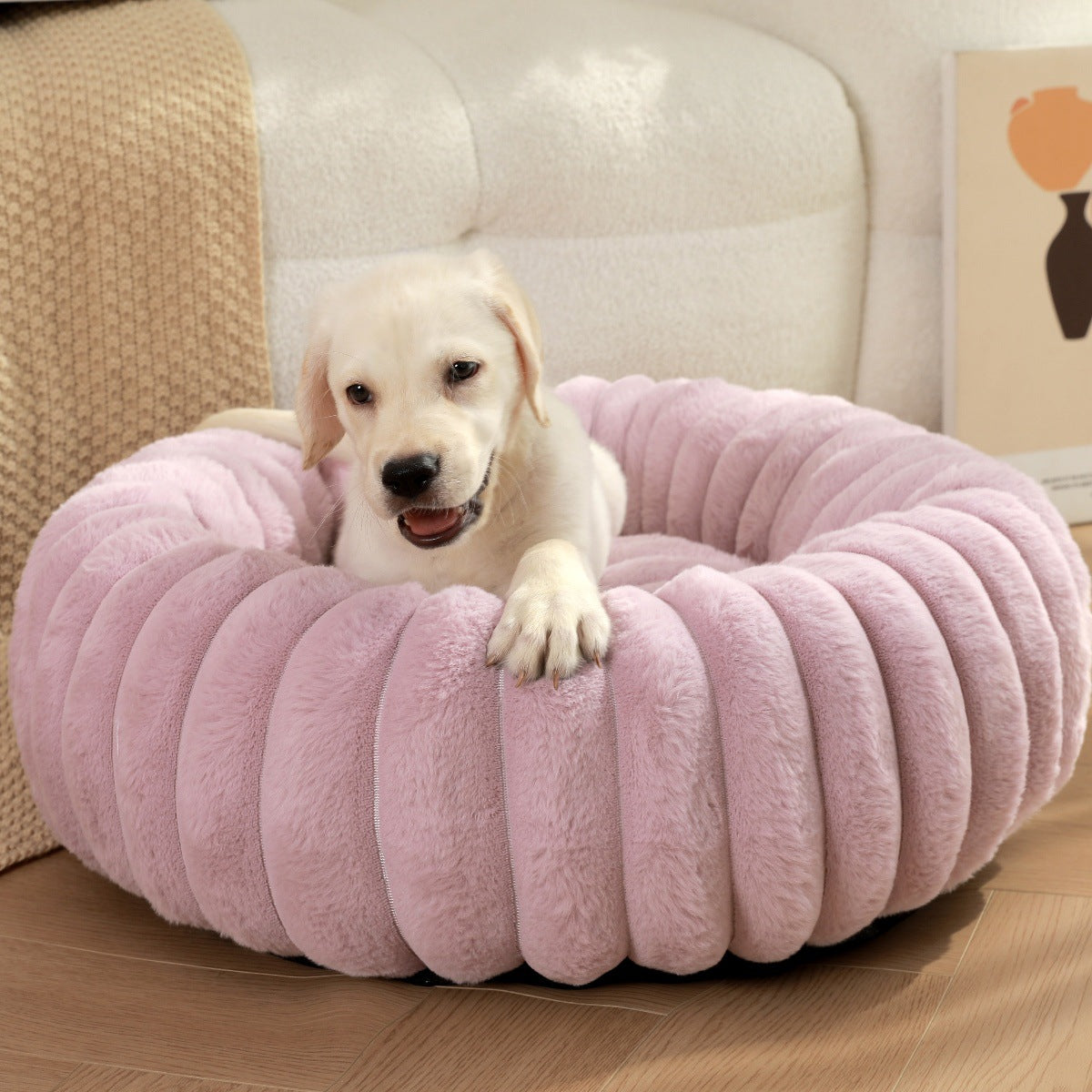 High-Weight Plush Round Pet Nest Warm Bed
