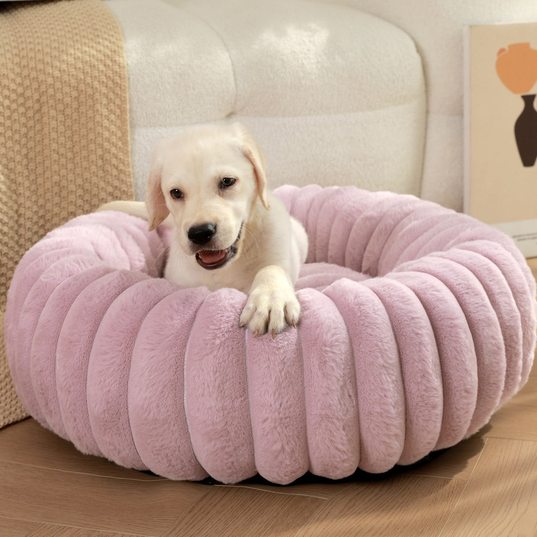 High-Weight Plush Round Pet Nest Warm Bed
