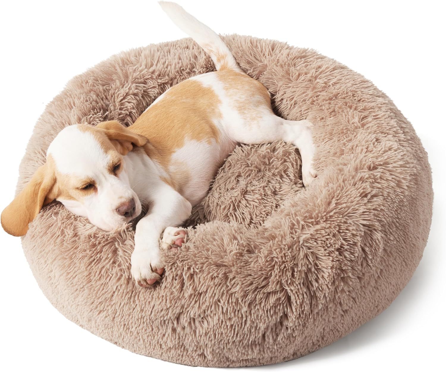 Indoor Solid Color Non-Slip Round Plush Pet Bed