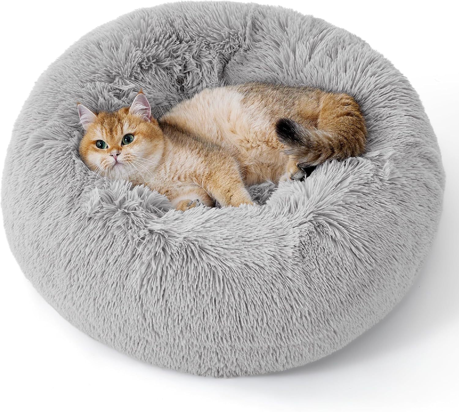 Indoor Solid Color Non-Slip Round Plush Pet Bed