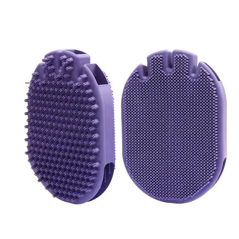 Dual-Sided Soft Bristle Pet Shampoo And Grooming Brush