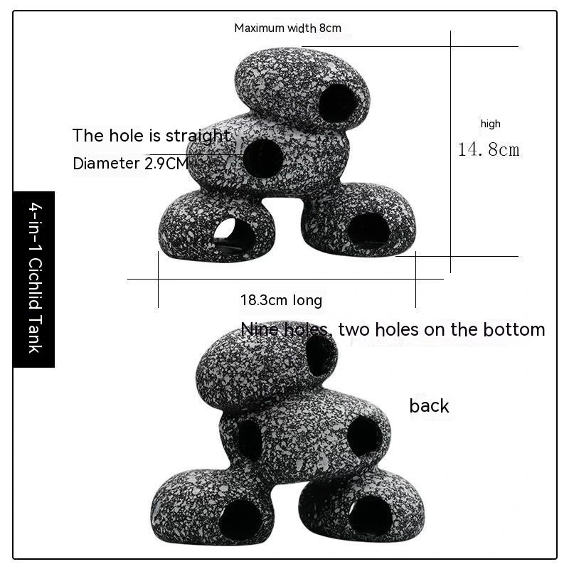 Decorative Stone Landscape Shelter For Pet Tank Breeding