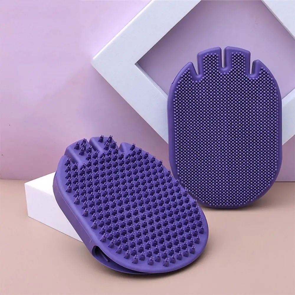 Dual-Sided Soft Bristle Pet Shampoo And Grooming Brush