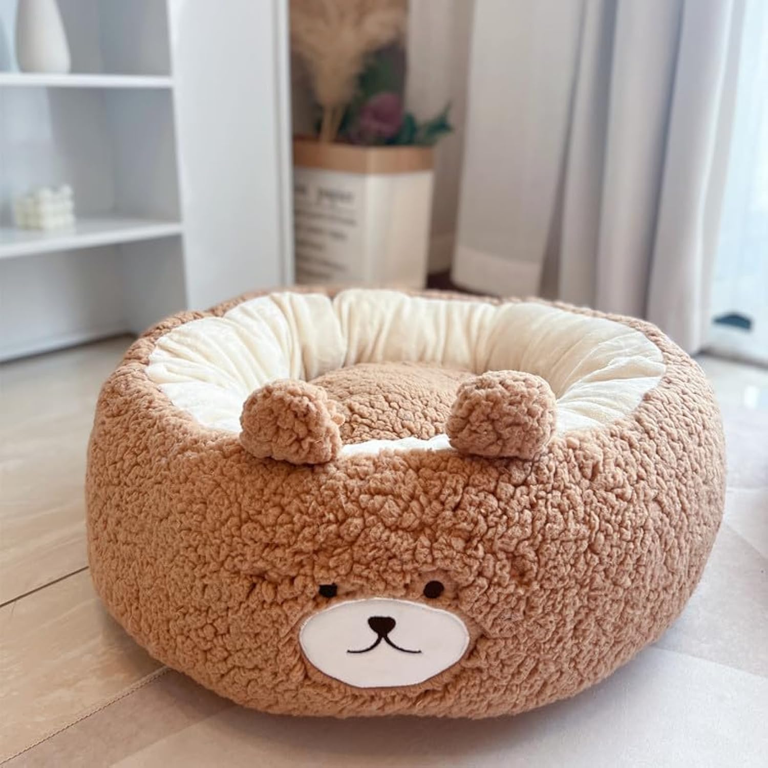 Cartoon Plush Round Pet Nest Four-Season Bed